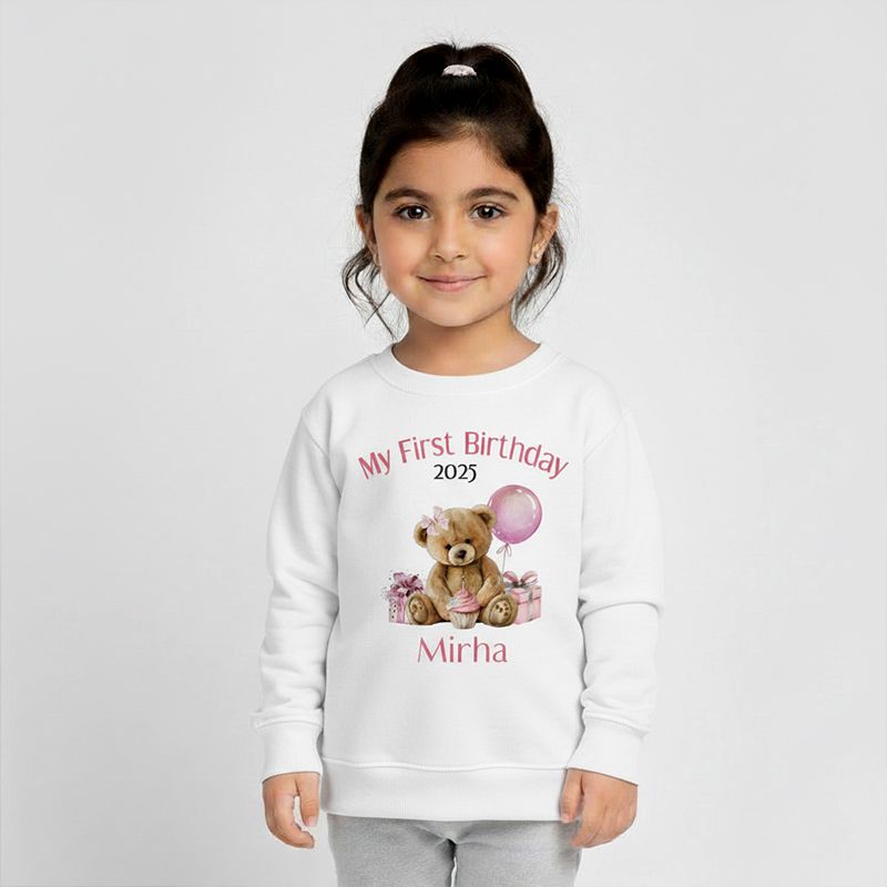 Pink Teddy Bear First Birthday Outfit