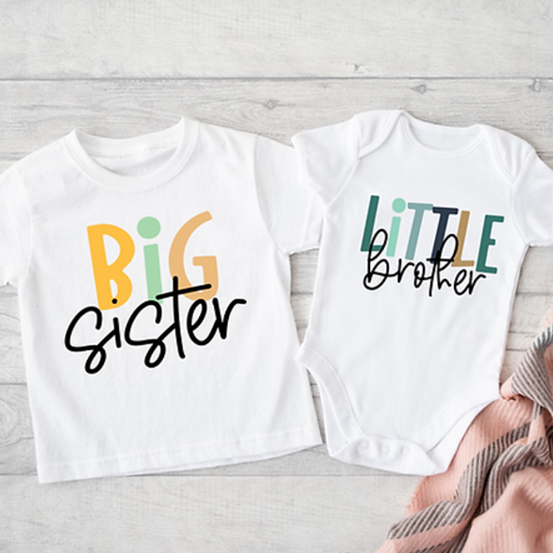 Vibrant Sibling Matching T-Shirt Romper – Pack of 2