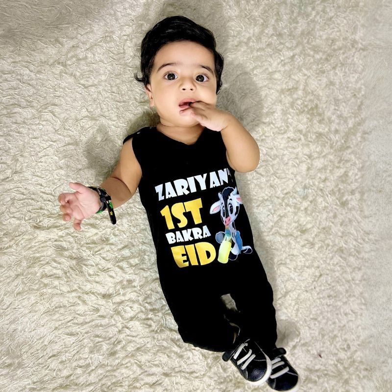 Personalized 1st Bakra Eid Baby Jumpsuit Romper with Name