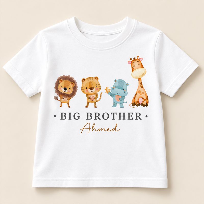 Big Brother Lil Brother Safari Animal T-Shirt & Romper Deal