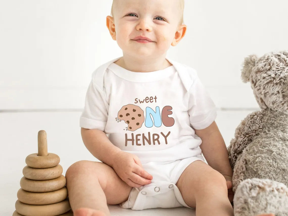 Custom Cookies and Milk Sweet One 1st Birthday Mama Dad Party Shirts & Romper
