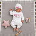 Custom Gradient Name Romper with Cap