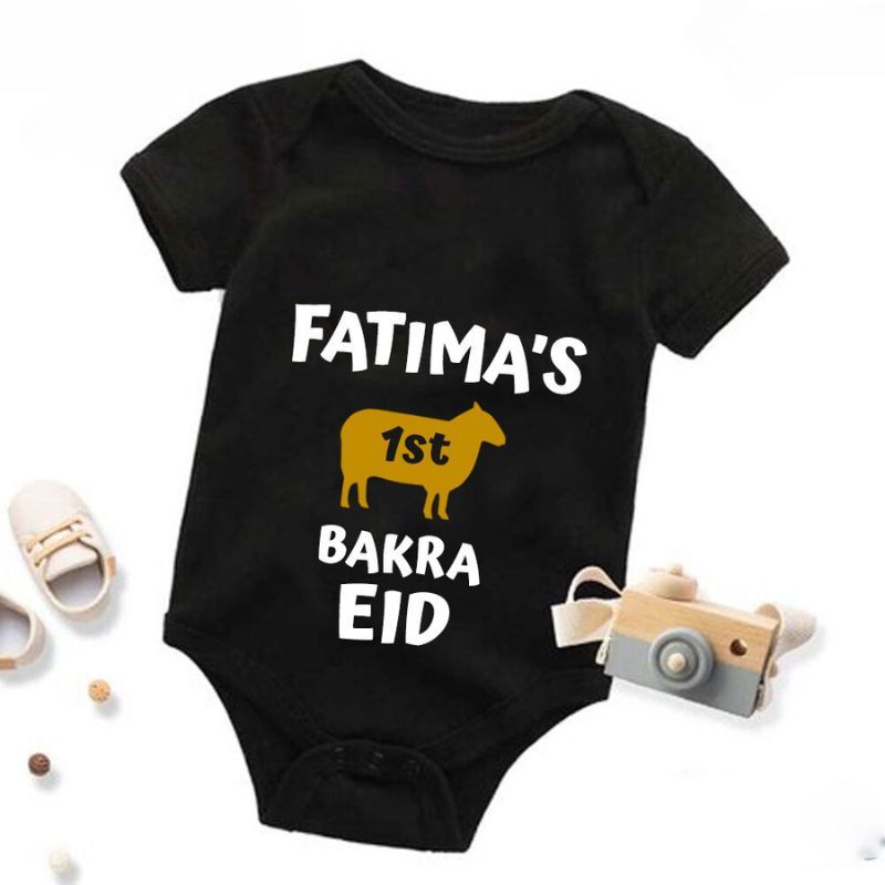 Custom Name Cow 1st Eid Onesie