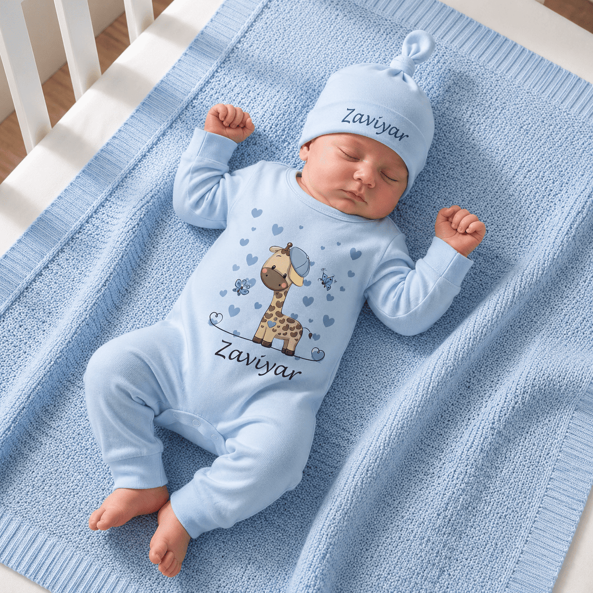 Custom Name Giraffe Full Body Romper