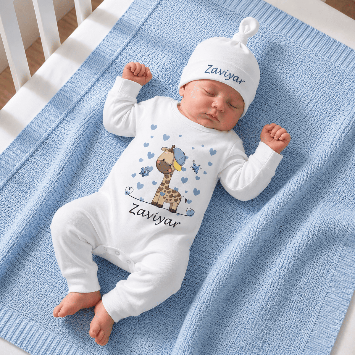 Custom Name Giraffe Full Body Romper
