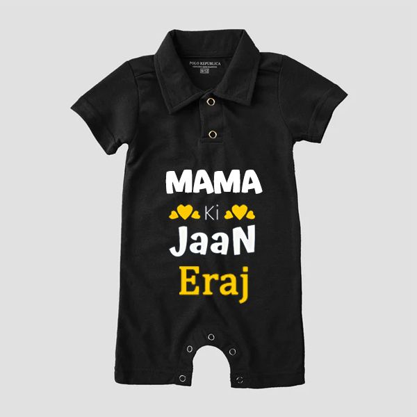 Custom Name Mama ki Jaan Polo Romper for Boys & Girls