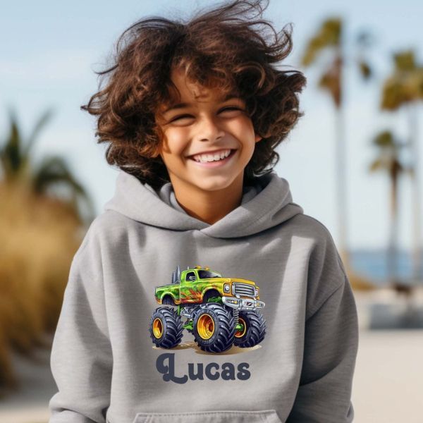 Custom Name Monster Truck Hoodies
