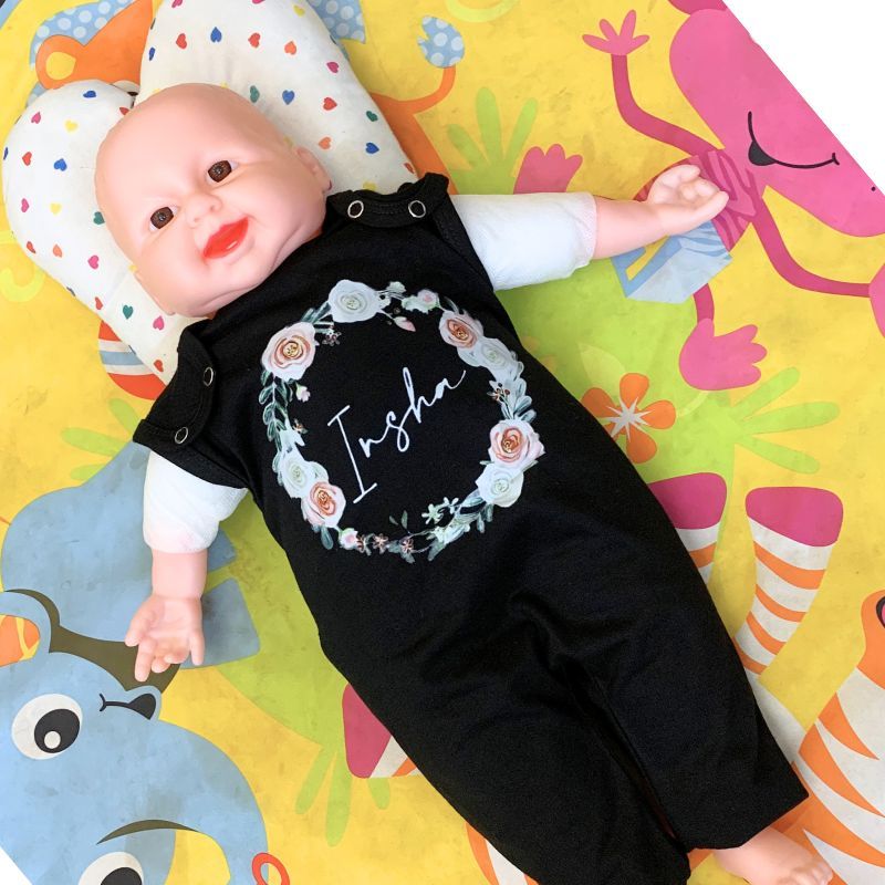 Custom Name Floral Baby Girl Dress