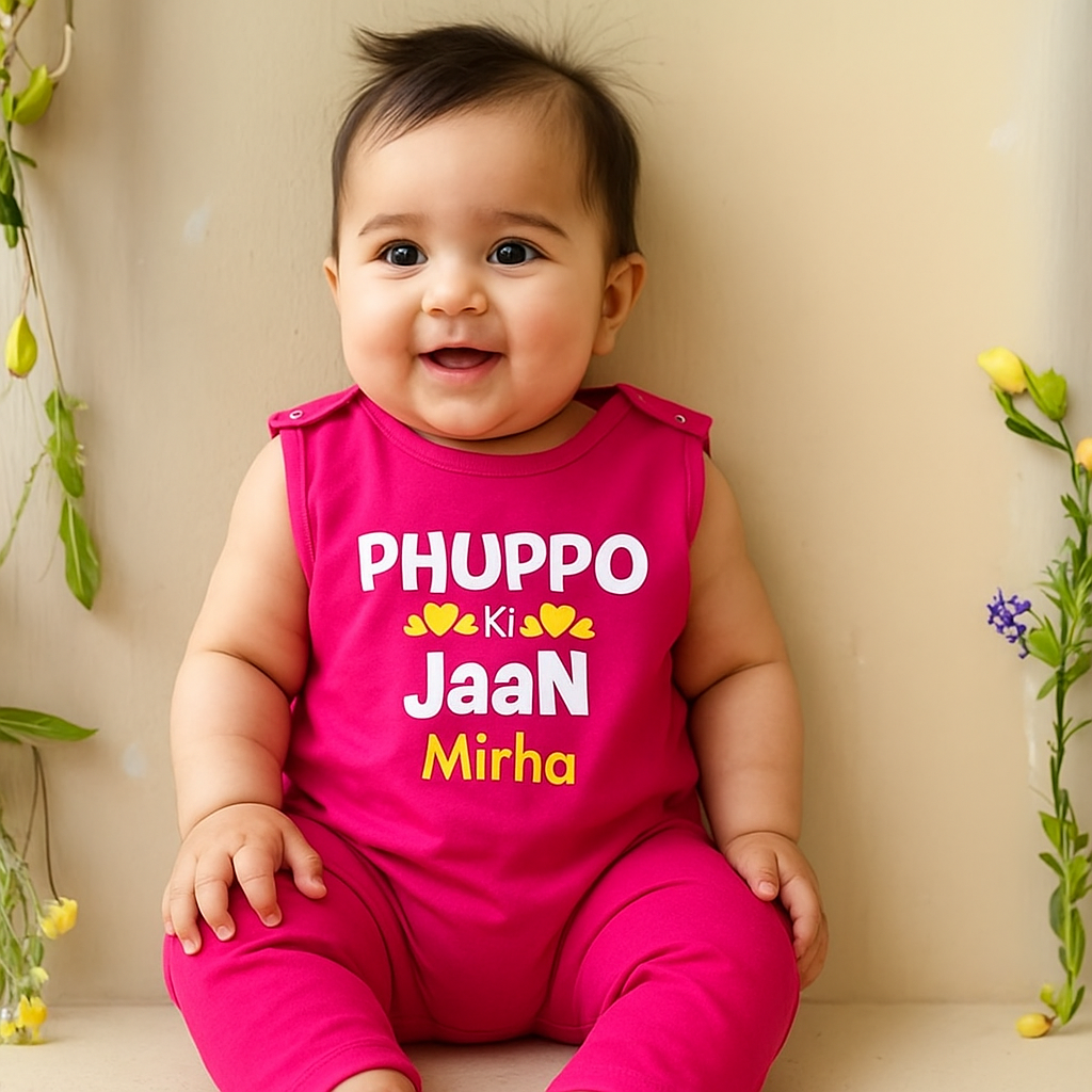 Custom Name Phuppo ki Jaan Jumpsuit For Boy & Girl