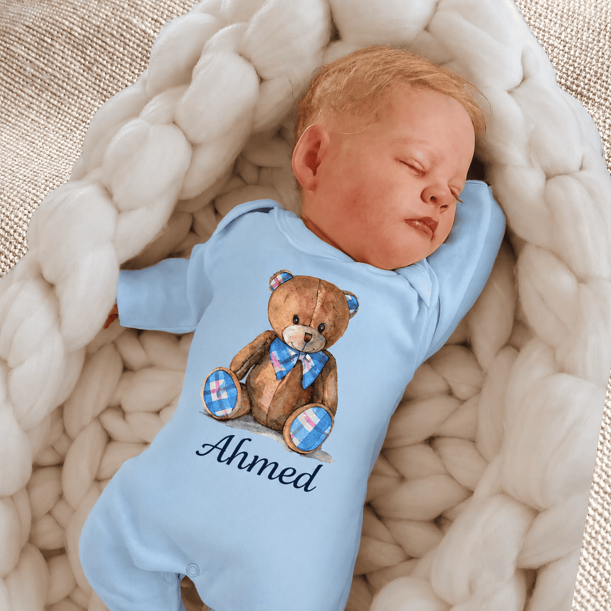Custom Name Teddy Bear Full Body Romper