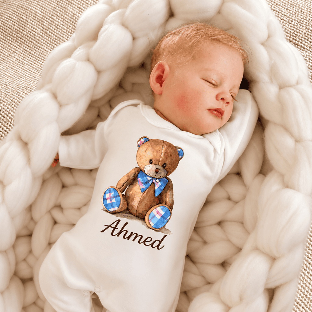 Custom Name Teddy Bear Full Body Romper