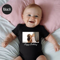 Custom Photo Baby Bodysuit Personalised Birthday Onesie