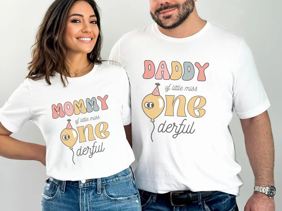 Customised Balloon First Birthday Family Matching Shirts & Romper