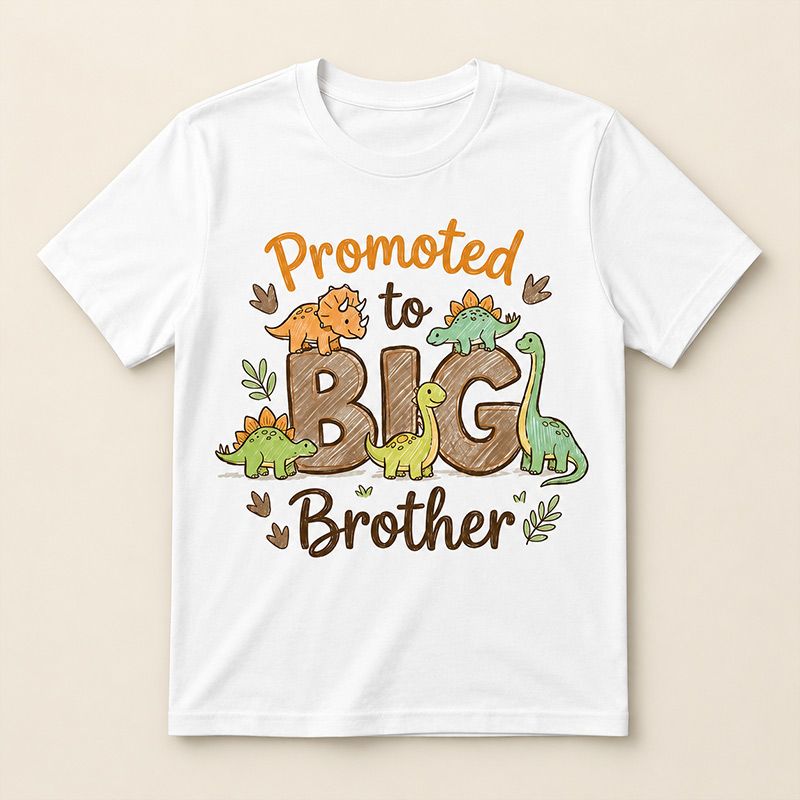 Dinasaur Theme Promoted to Big Brother or Sister T-Shirt