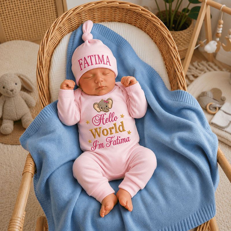 New Born Full Body Romper Elephant Theme for Girls
