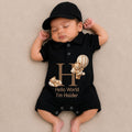 Hello World Cloud Teddy Bear Polo Romper