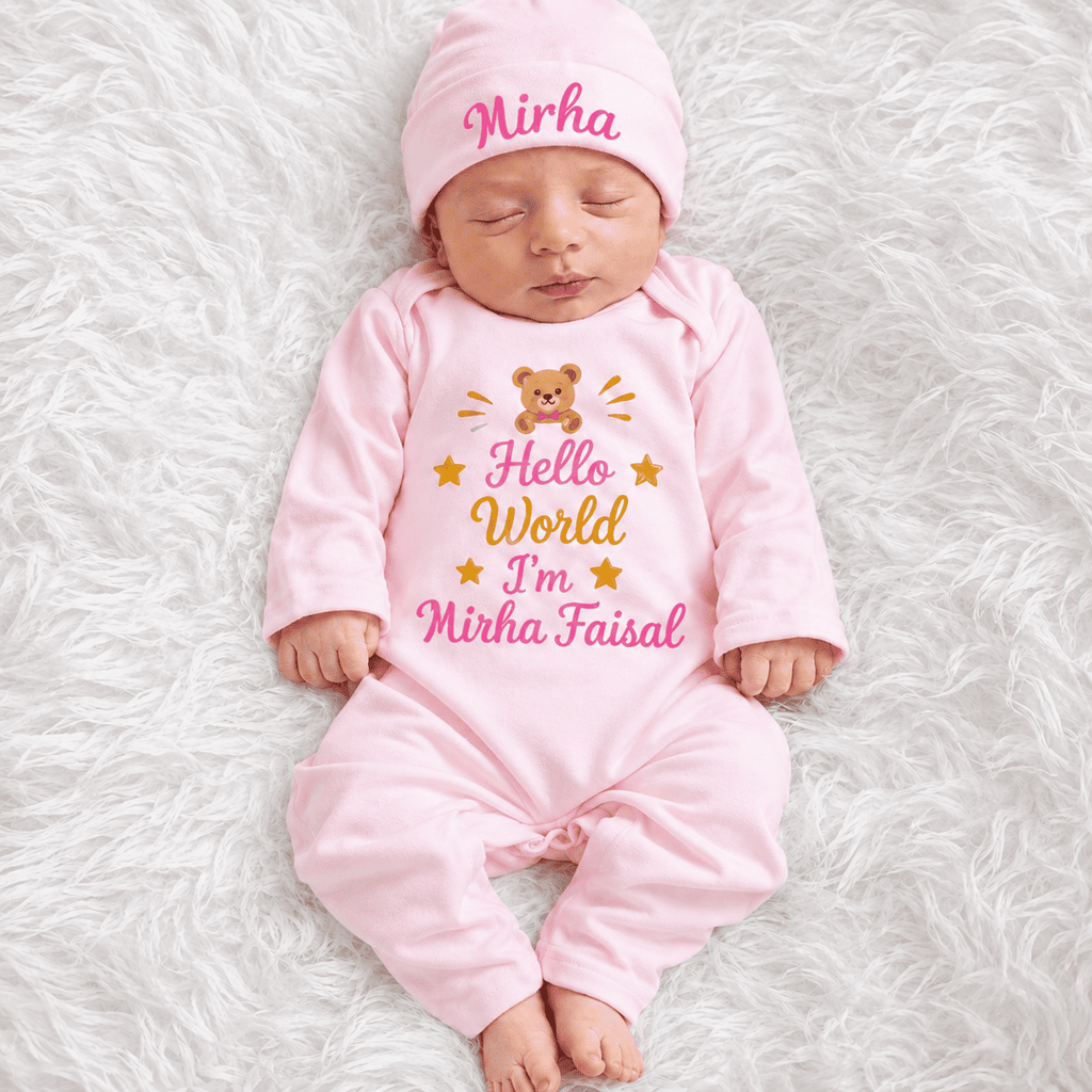 Hello World New Born Full Body Romper