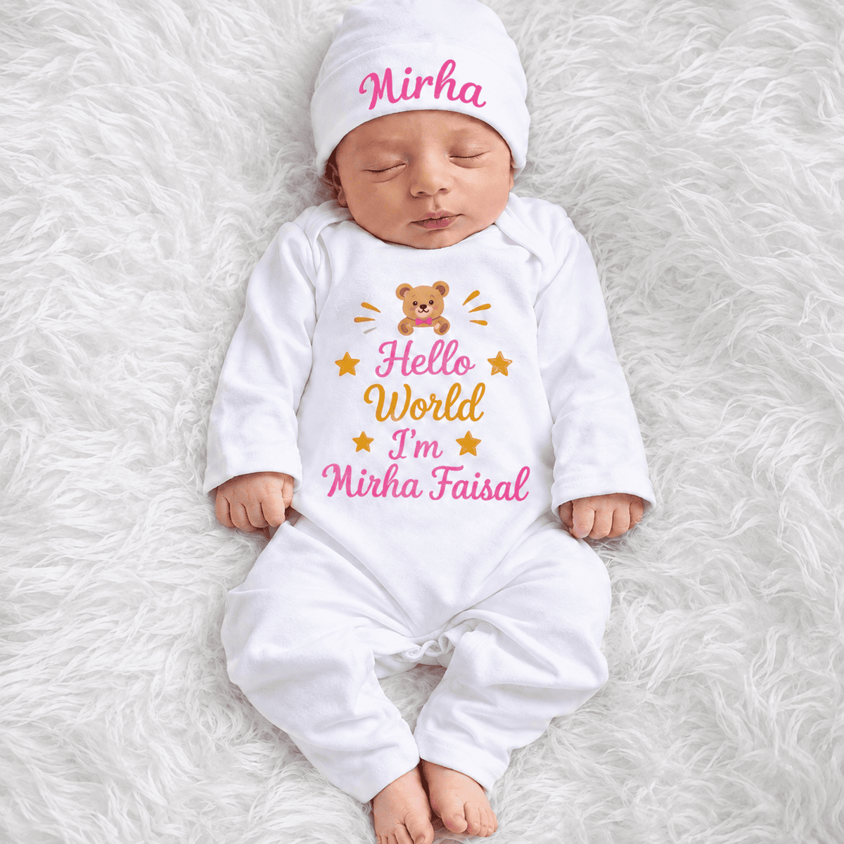 Personalized Hello World Newborn Romper