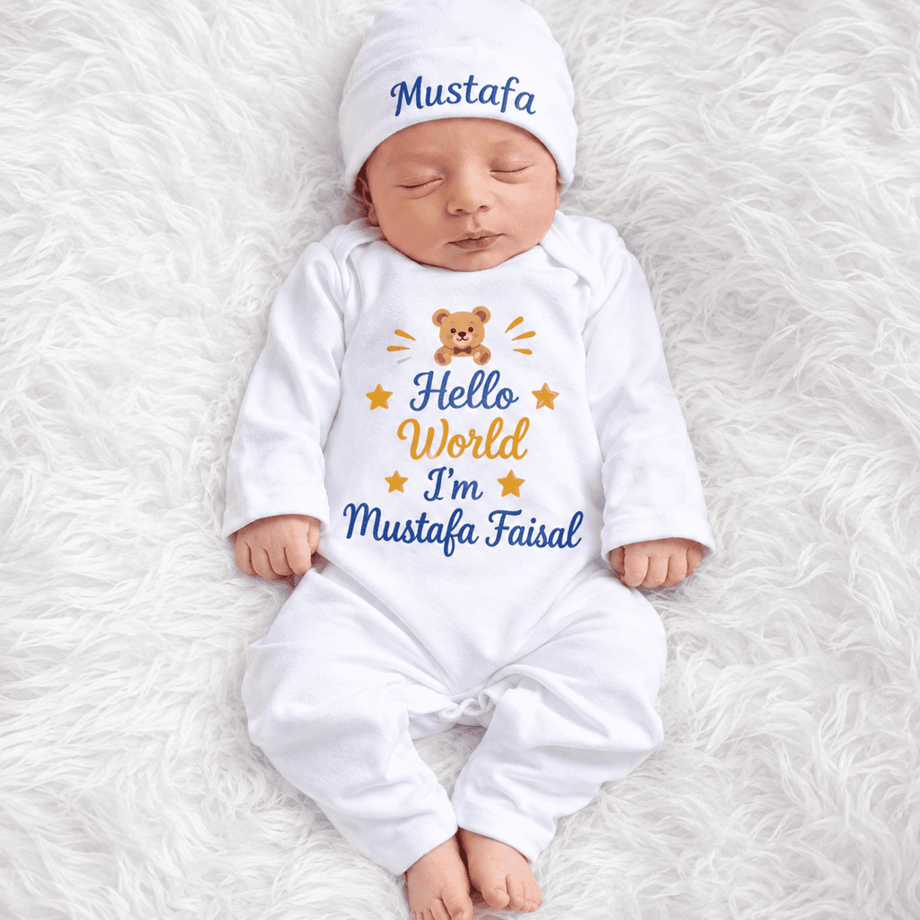 Hello World New Born Full Body Romper
