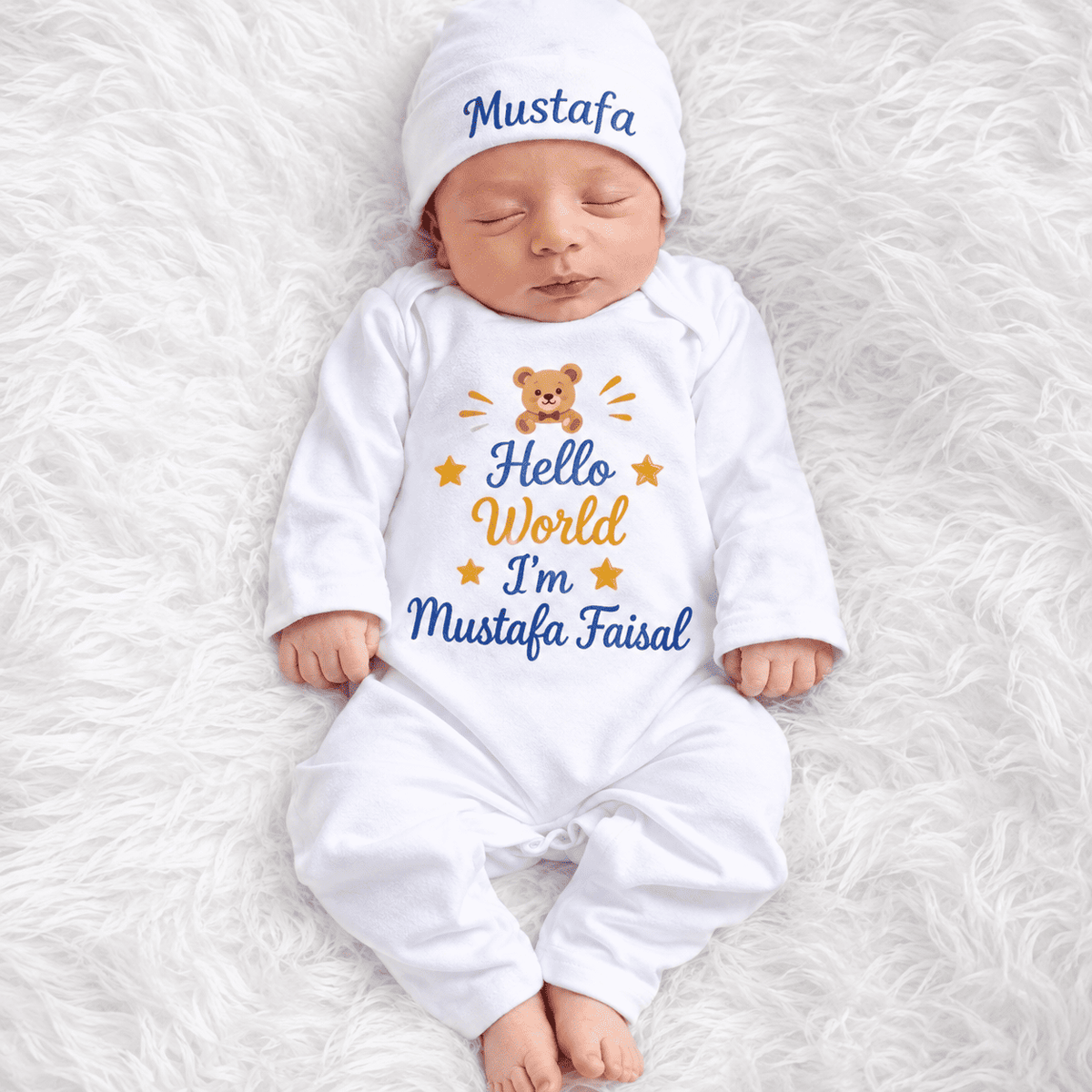 Hello World New Born Full Body Romper