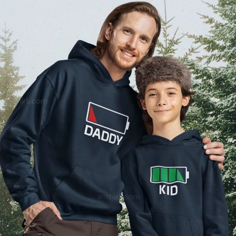 Kid & Daddy Printed Matching Hoodie