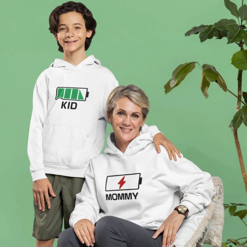 Kid & Mom Printed Matching Hoodie