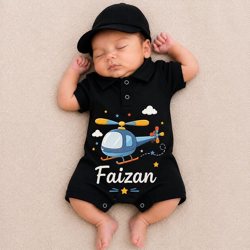 Mini Helicopter Custom Polo Romper