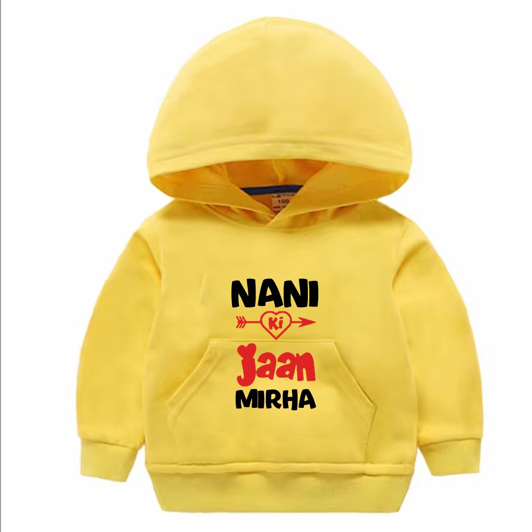 Custom Name Nani ki Jan Pullover Hoodie