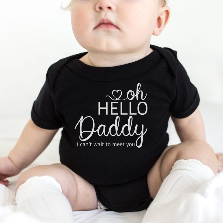 Oh Hello Daddy Baby Announcement Surprise Husband Bodysuit