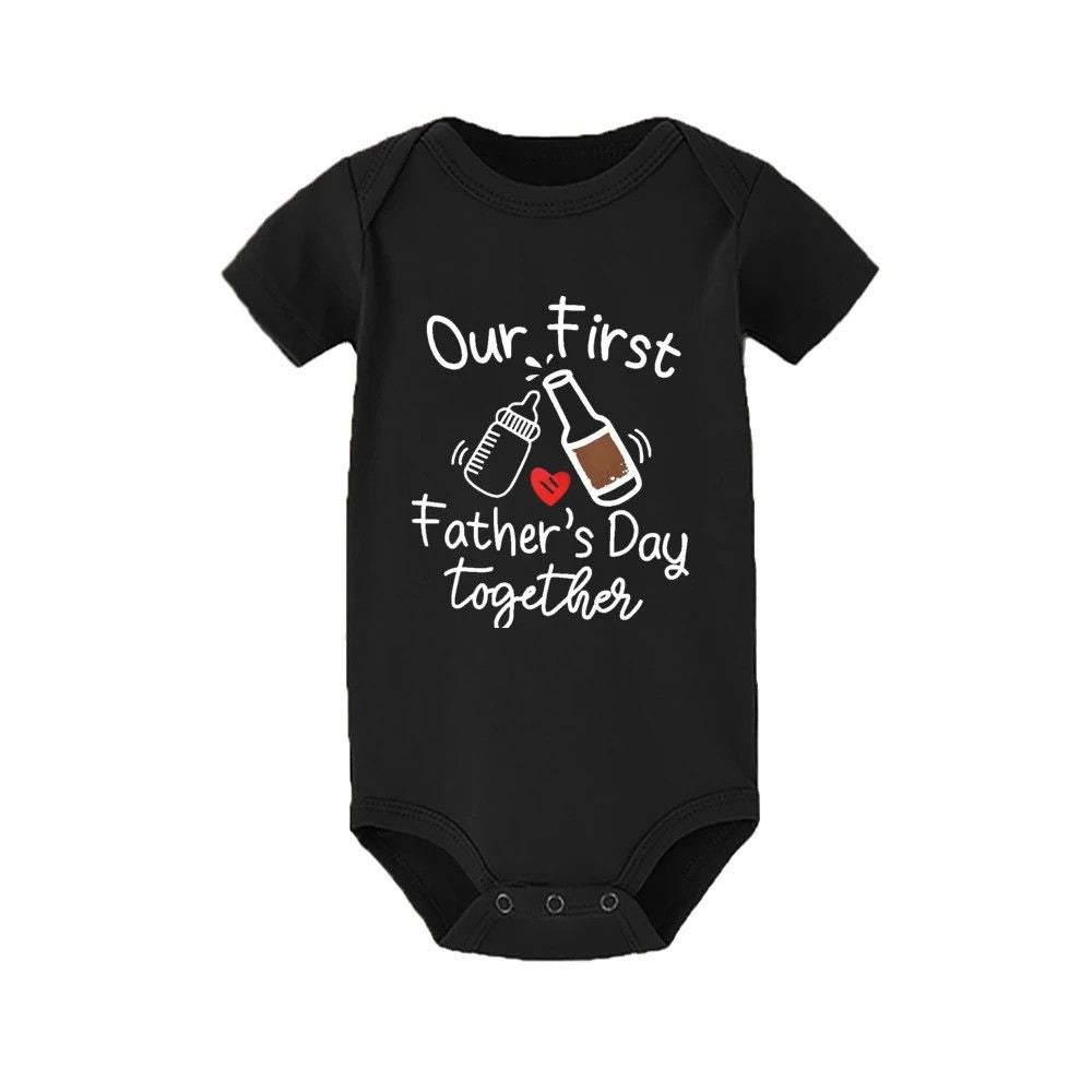 Our First Fathers Day Together Dad T-Shirt & Baby Romper