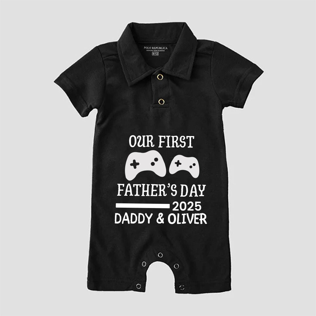 1st Father Day Polo Romper 2025