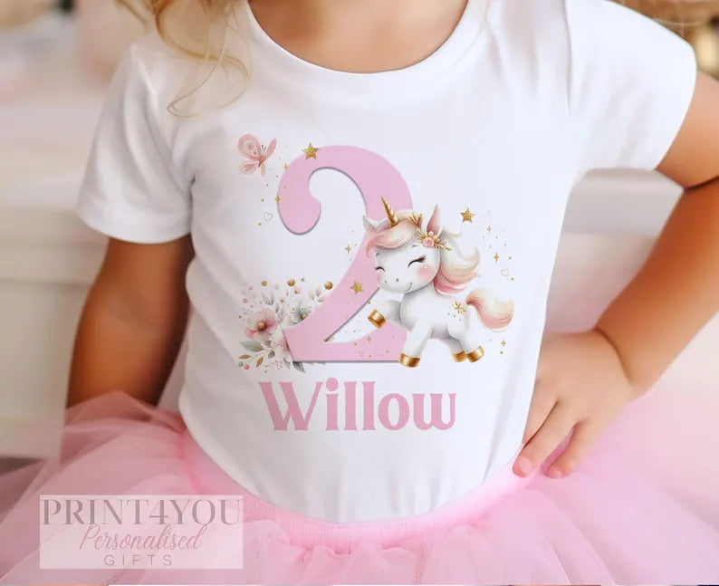Personalised Unicorn Birthday Number Outfit