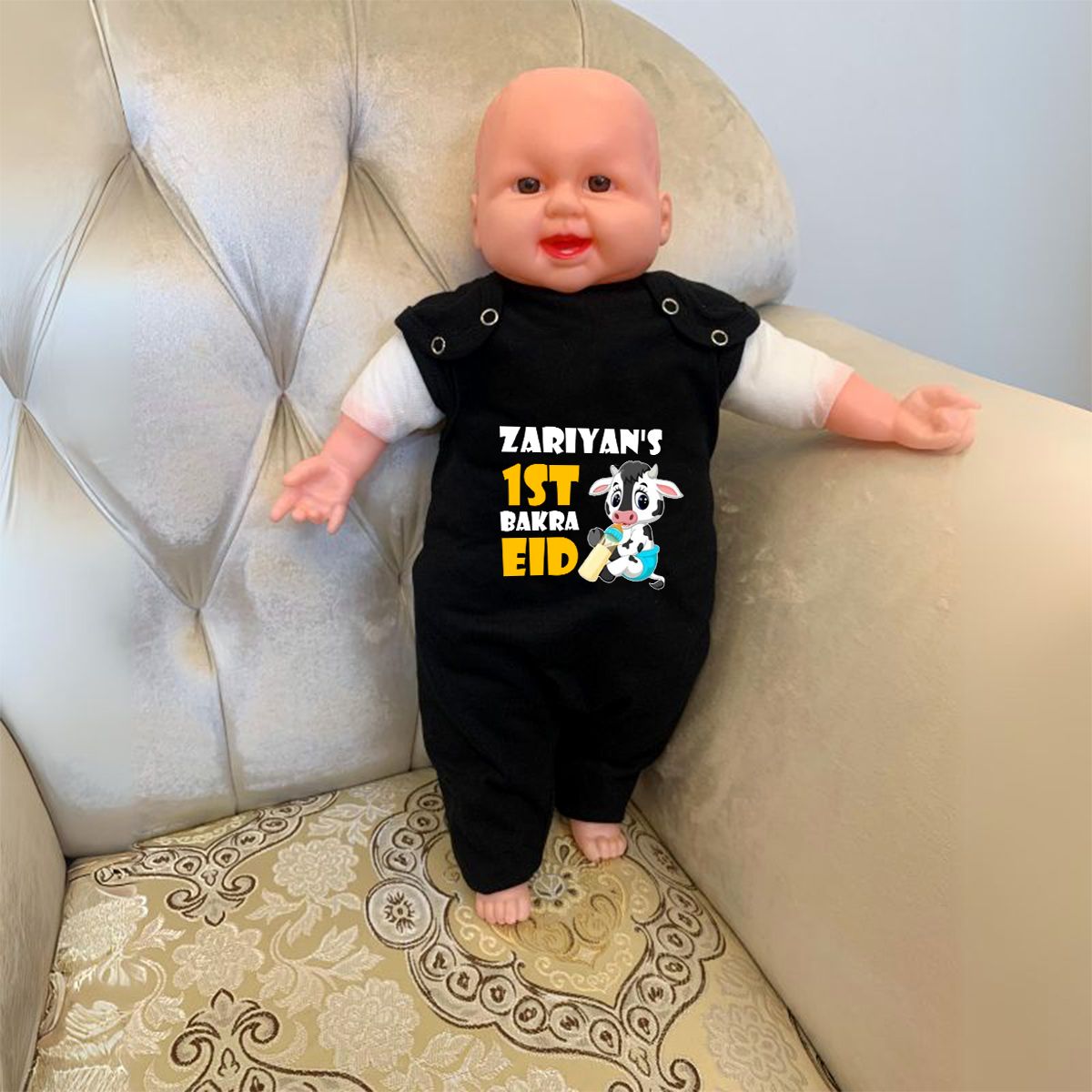 Personalized 1st Bakra Eid Baby Jumpsuit Romper with Name