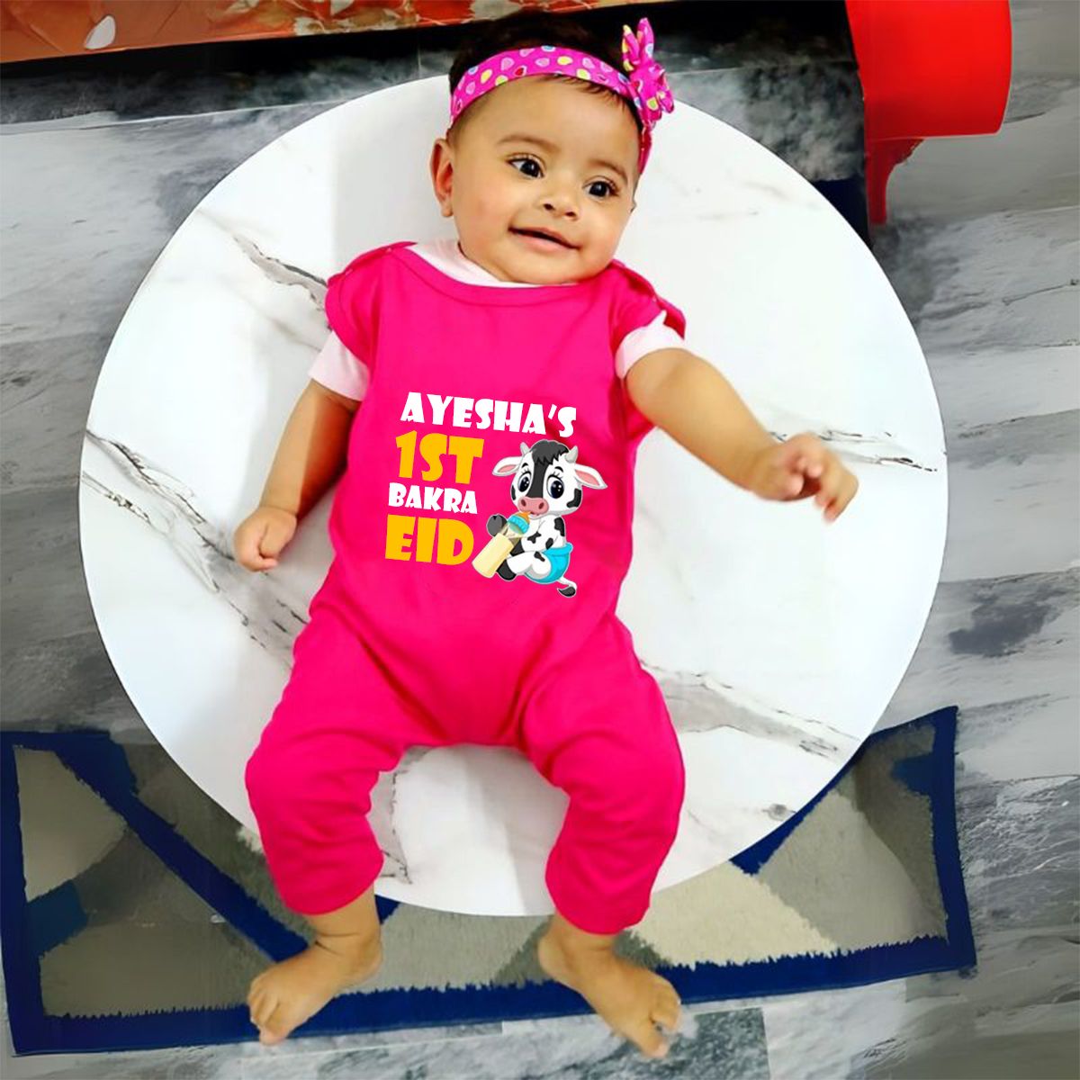 Personalized 1st Bakra Eid Baby Jumpsuit Romper with Name
