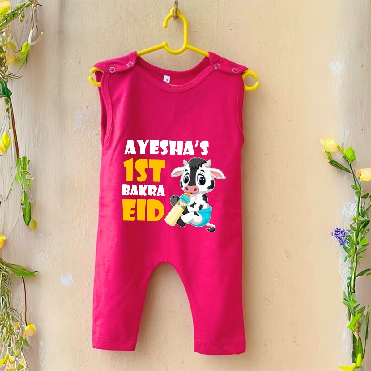 Personalized 1st Bakra Eid Baby Jumpsuit Romper with Name