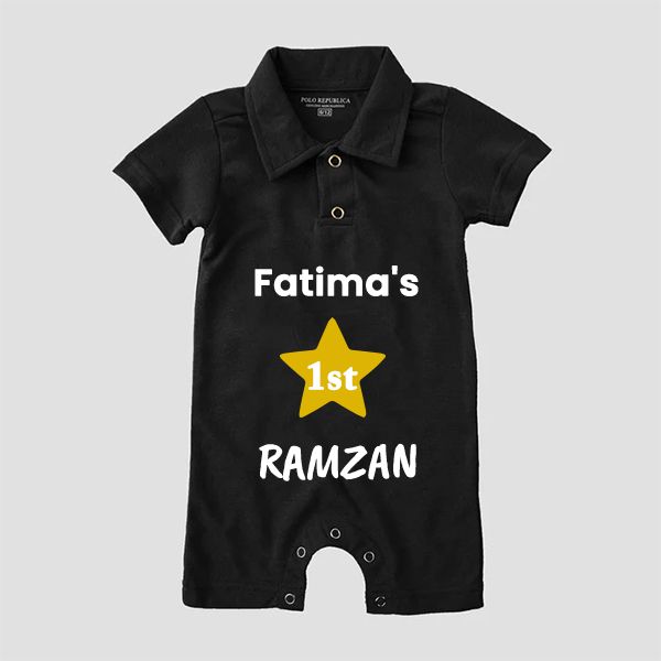 Personalized “1st First Ramadan” Baby Polo Romper