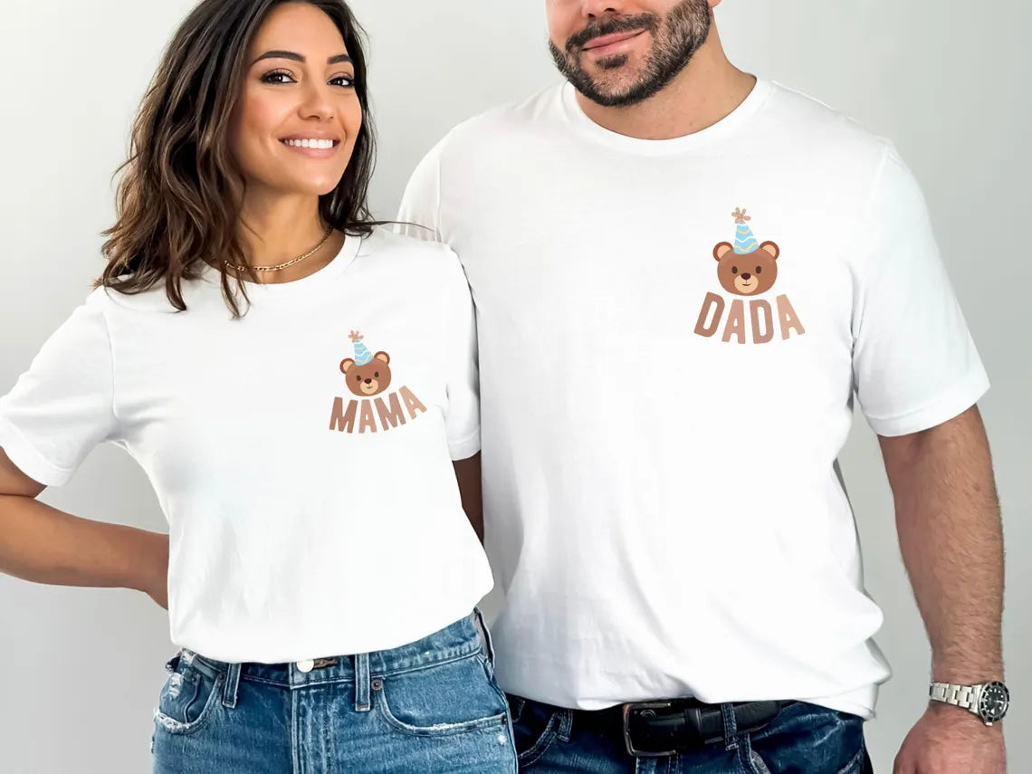 Personalized Beary First Birthday Family Matching Shirts & Romper