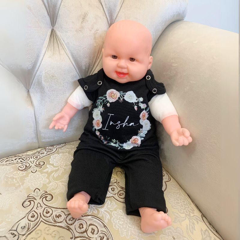 Custom Name Floral Baby Girl Dress