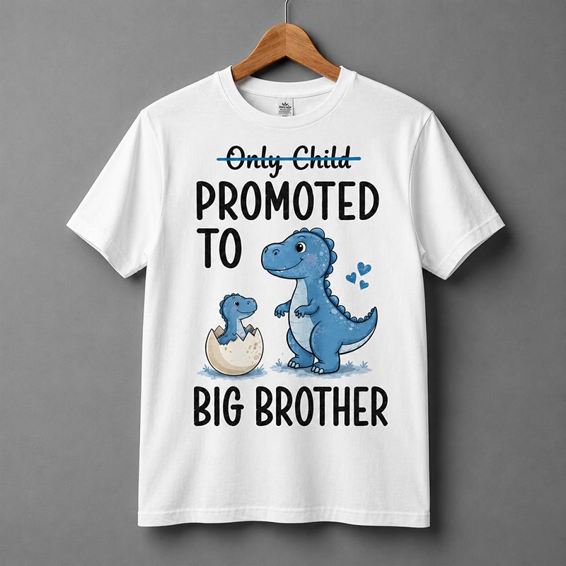 Watercolor Dinosaur Sibling Reveal Children’s T-Shirt