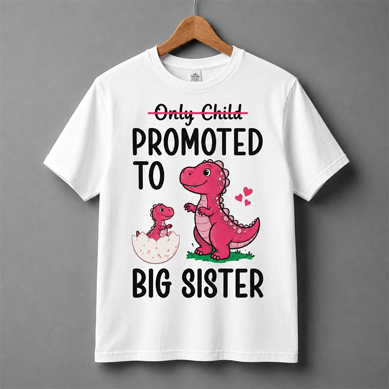 Watercolor Dinosaur Sibling Reveal Children’s T-Shirt