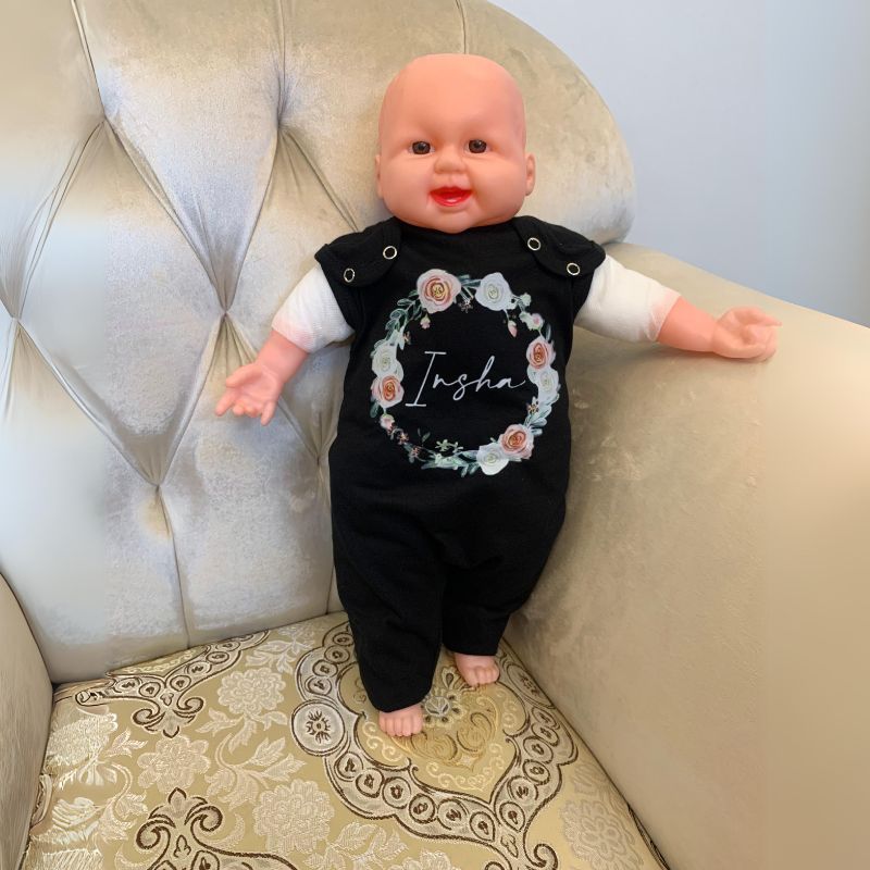 Custom Name Floral Baby Girl Dress
