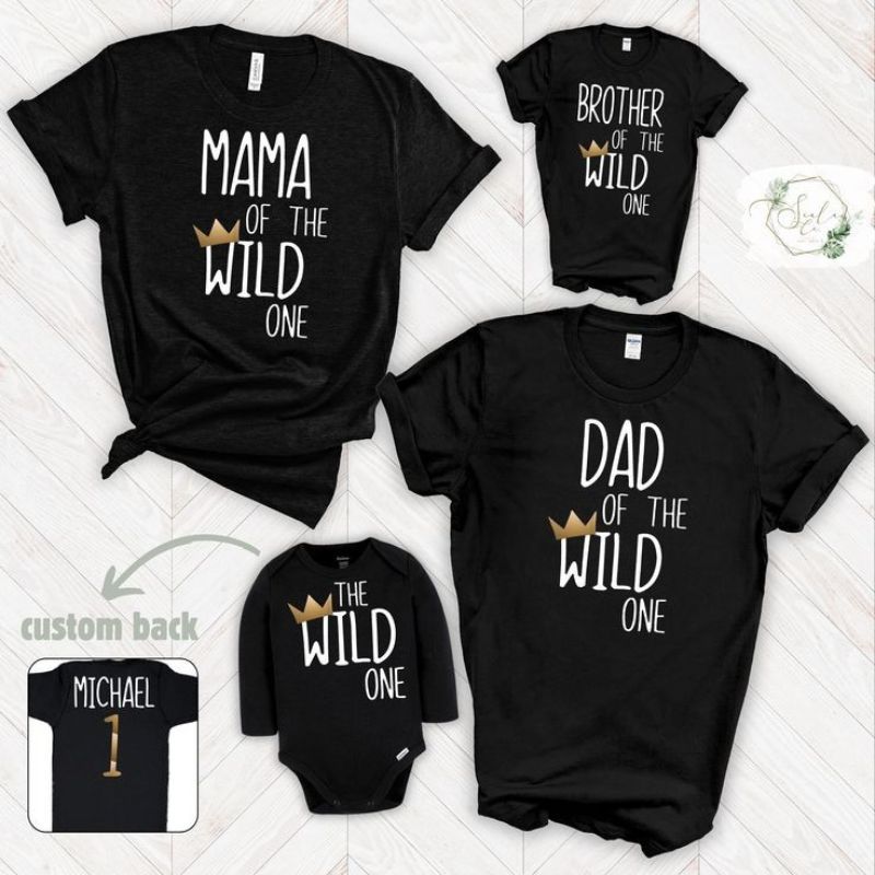 Wild One Dad Mom Son Daughter Family Matching T-Shirt