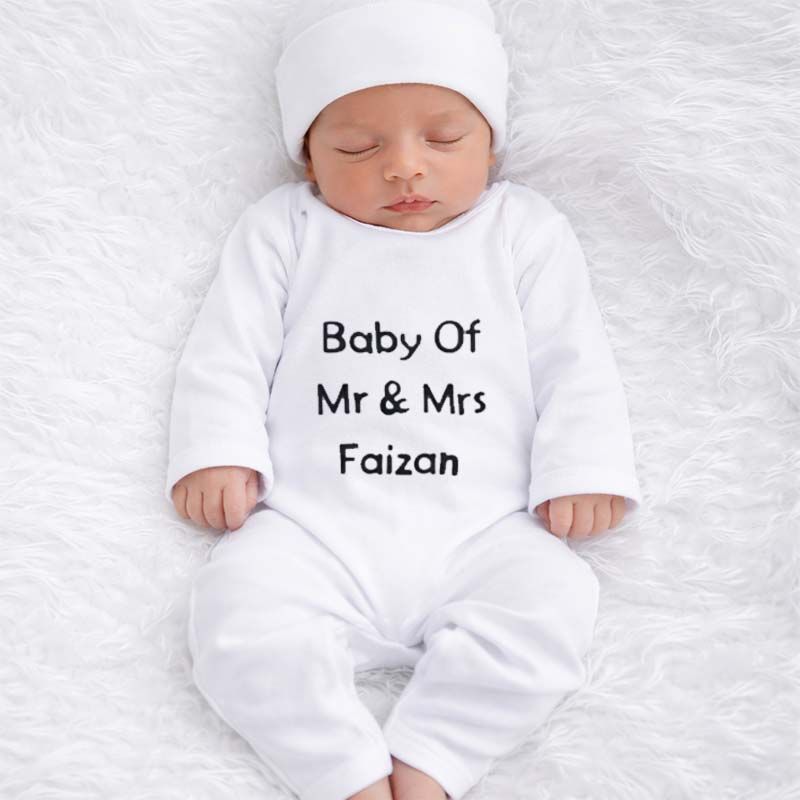 Personalized “Baby Of” Romper with Cap