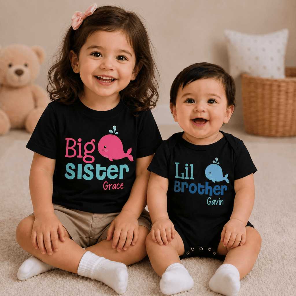 Personalized Whale Sibling Set