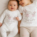 Little Sister & Big Sister Rabbit T-Shirt Romper Set
