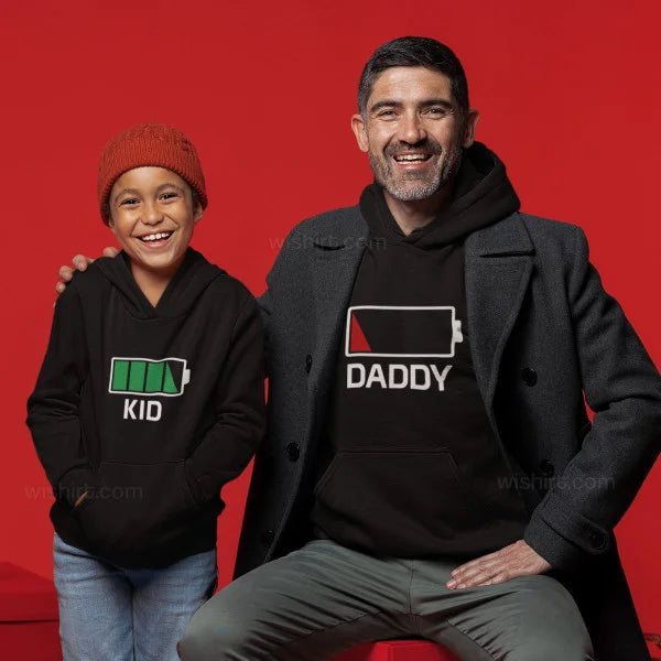 Kid & Daddy Printed Matching Hoodie