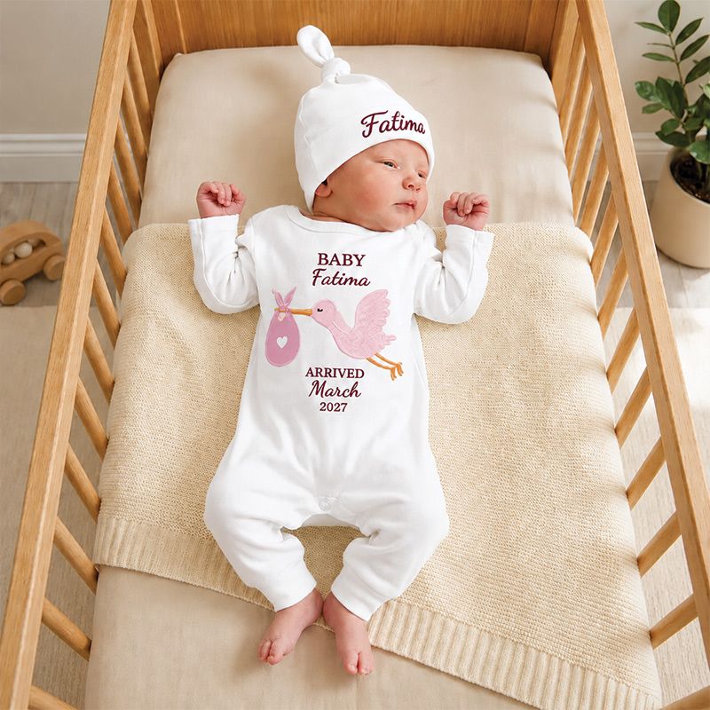 Custom Name Baby Girl Arrival Newborn Set