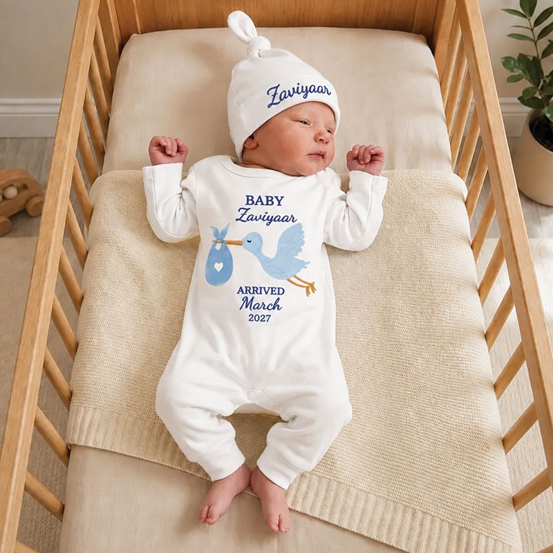 Custom Name Baby Boy Arrival Newborn Set
