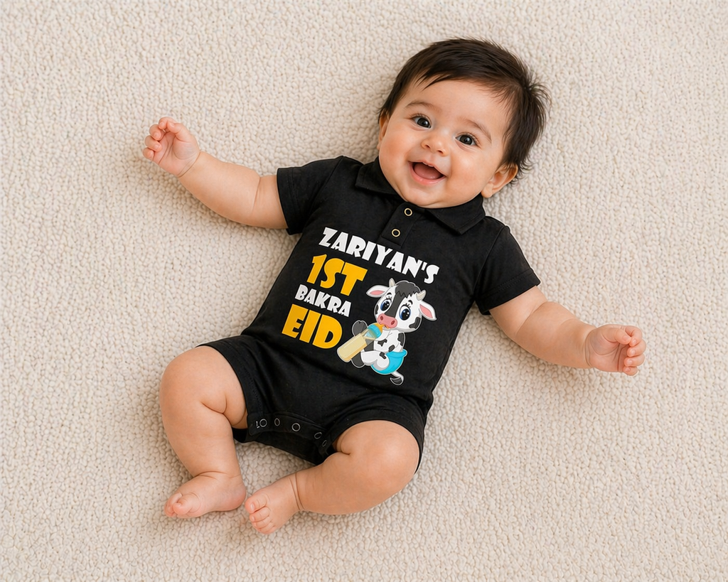 1st Eid Cute Goat Polo Romper
