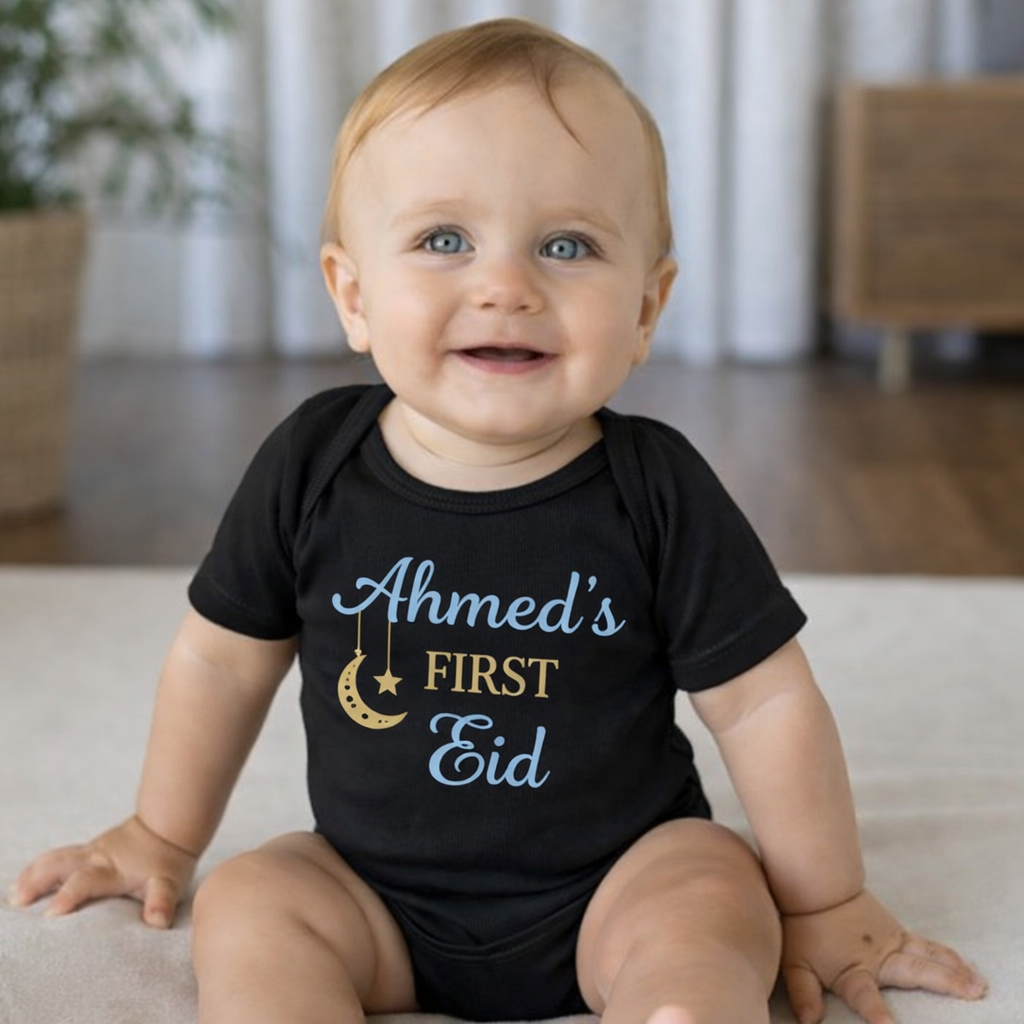 The “Golden Crescent” Custom Name Eid Romper